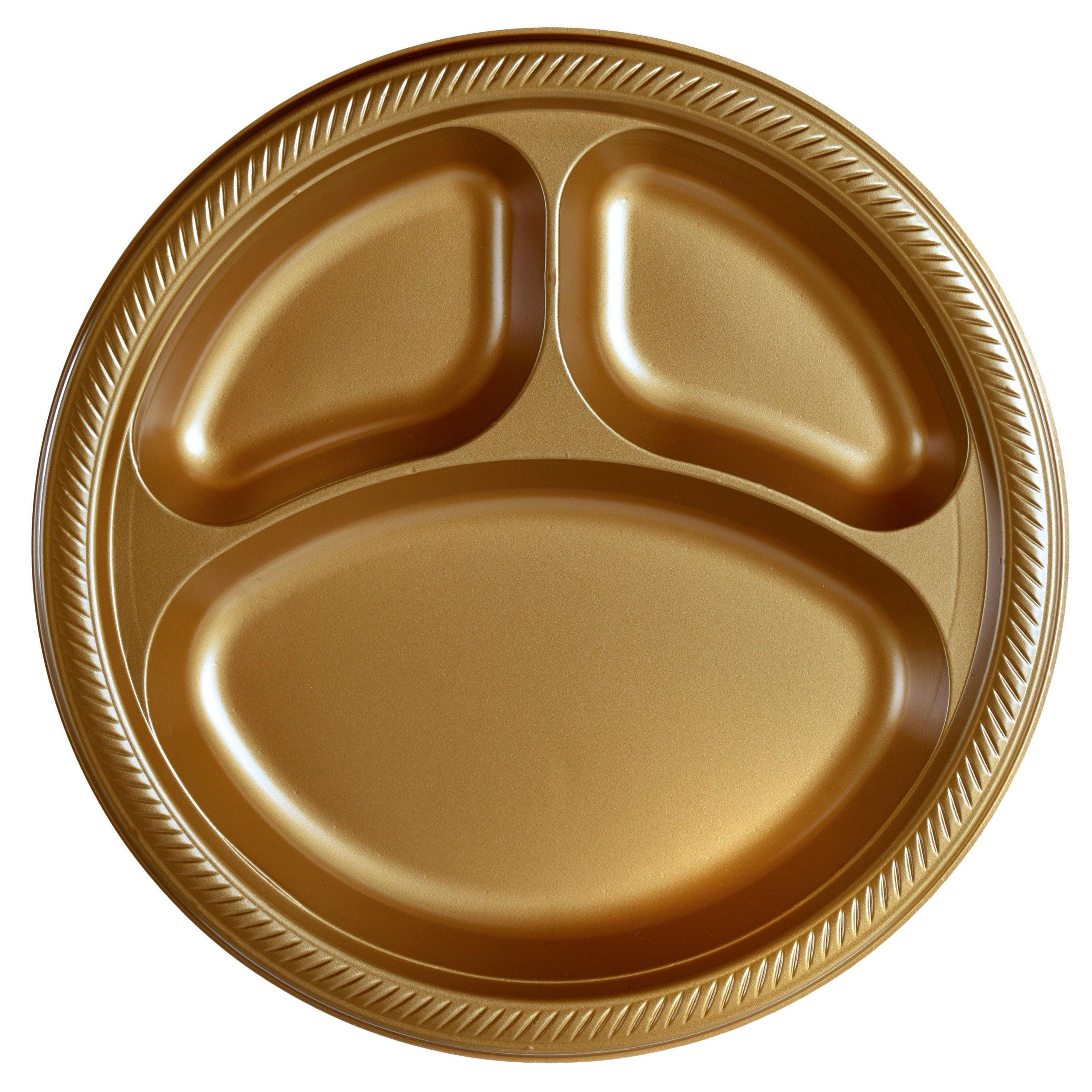 Plastic Divided Dinner Plates. 10.25in. Assorted Colors. Multiple Counts - Image 13