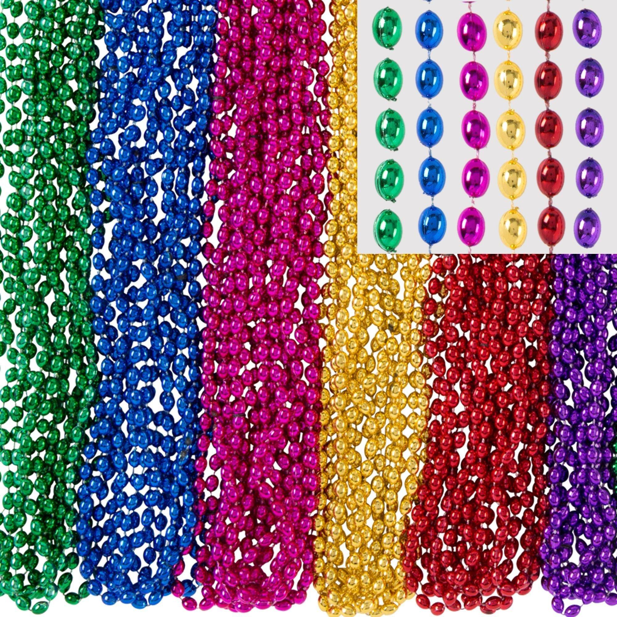Metallic Bead Necklaces. Assorted Colors. Multiple Counts - Image 21