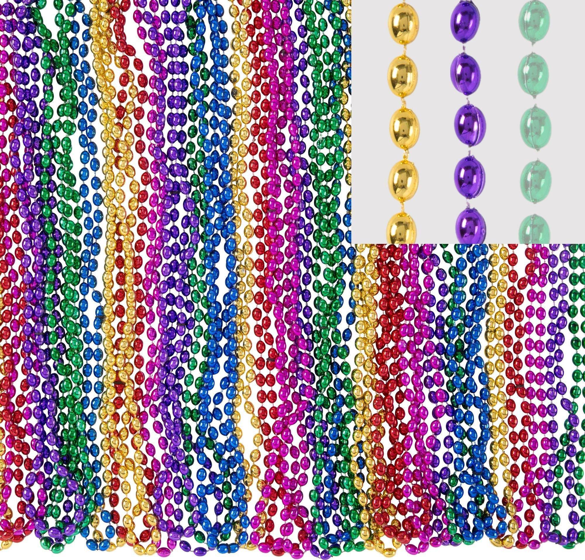 Metallic Bead Necklaces. Assorted Colors. Multiple Counts - Image 22