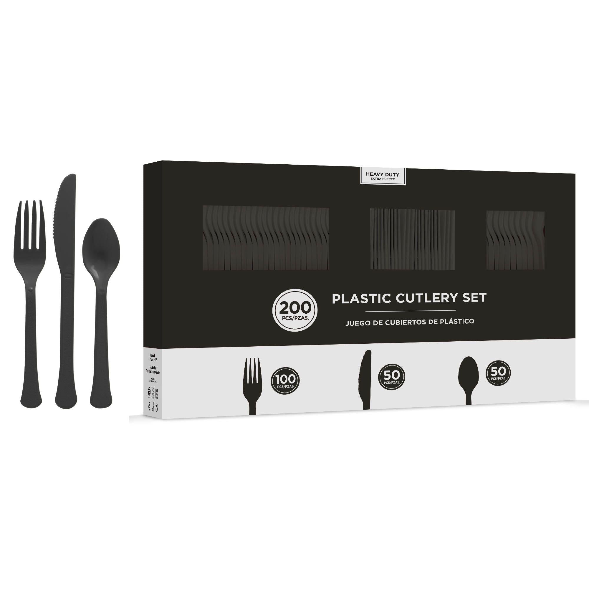 Heavy-Duty Plastic Cutlery Set. Assorted Colors. Multiple Guest Counts - Image 5