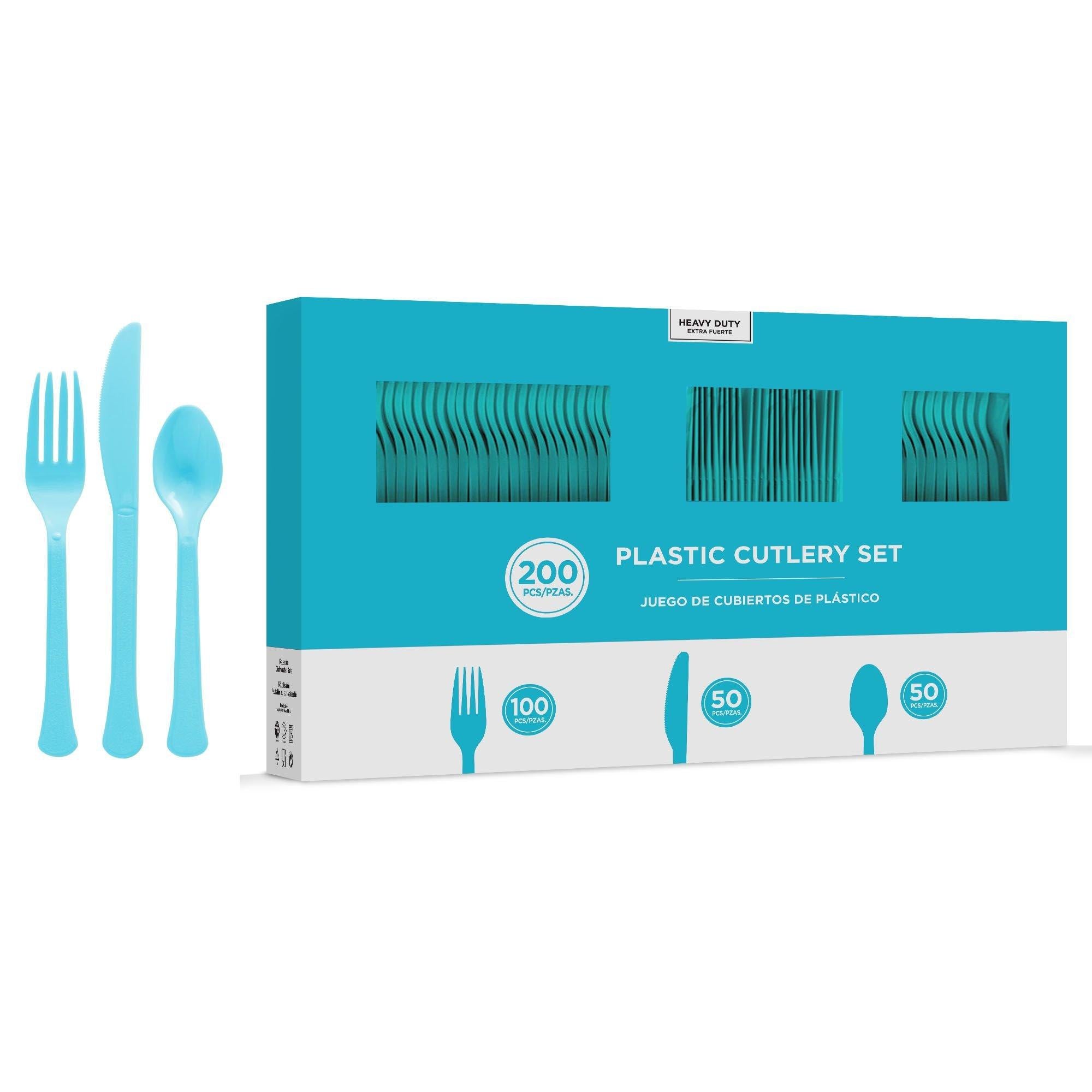Heavy-Duty Plastic Cutlery Set. Assorted Colors. Multiple Guest Counts - Image 11