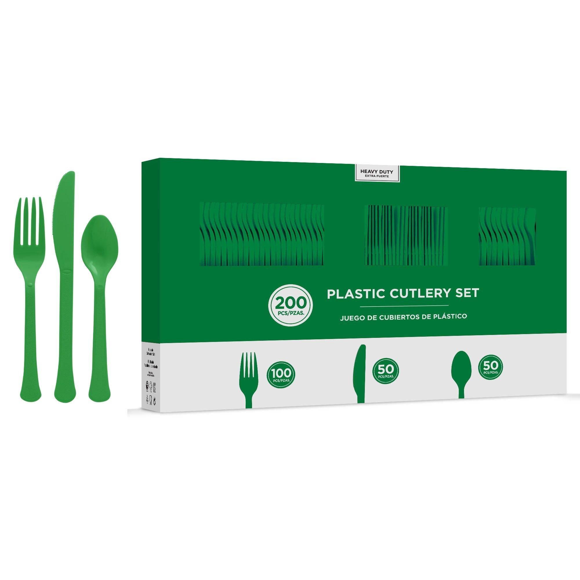 Heavy-Duty Plastic Cutlery Set. Assorted Colors. Multiple Guest Counts - Image 20