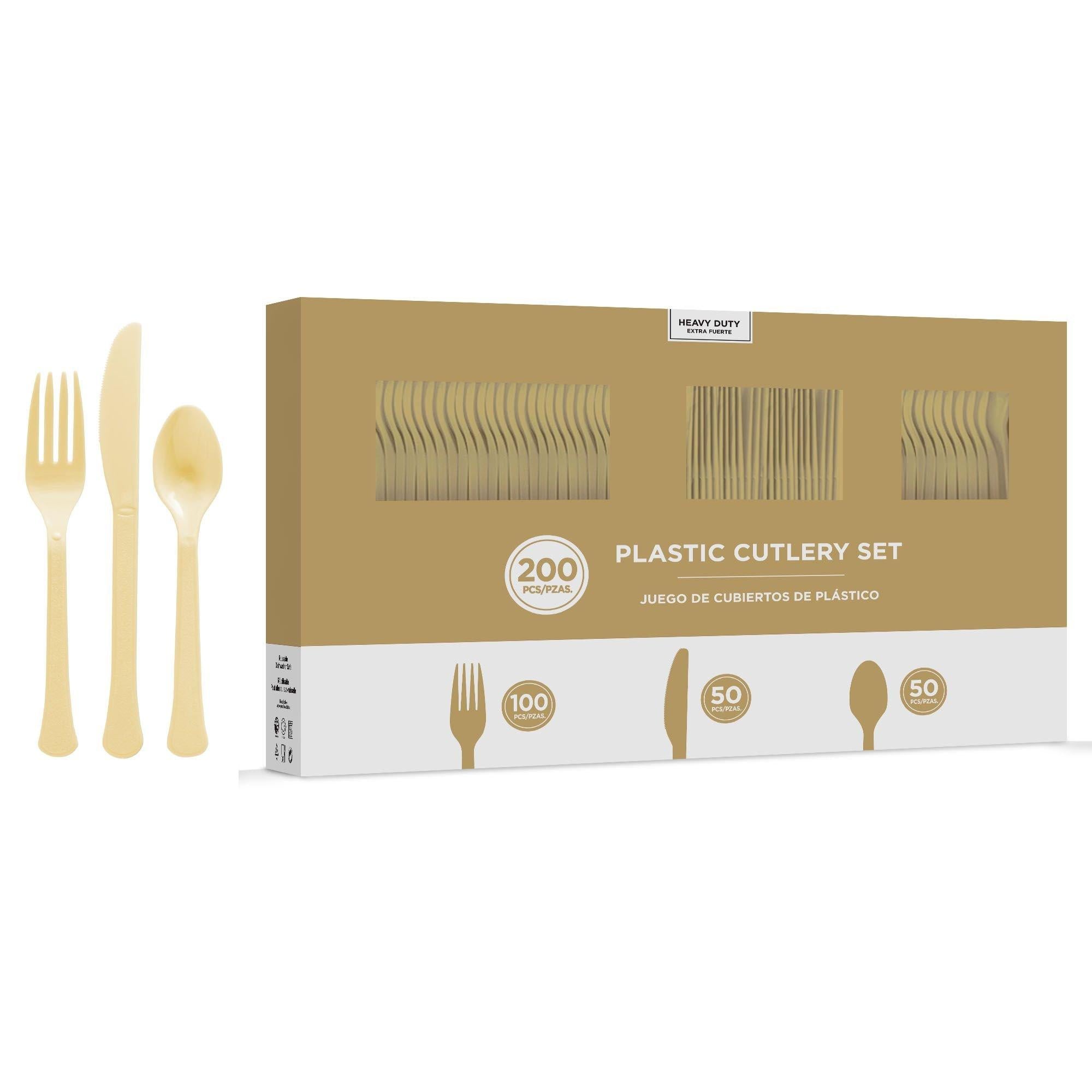 Heavy-Duty Plastic Cutlery Set. Assorted Colors. Multiple Guest Counts - Image 25