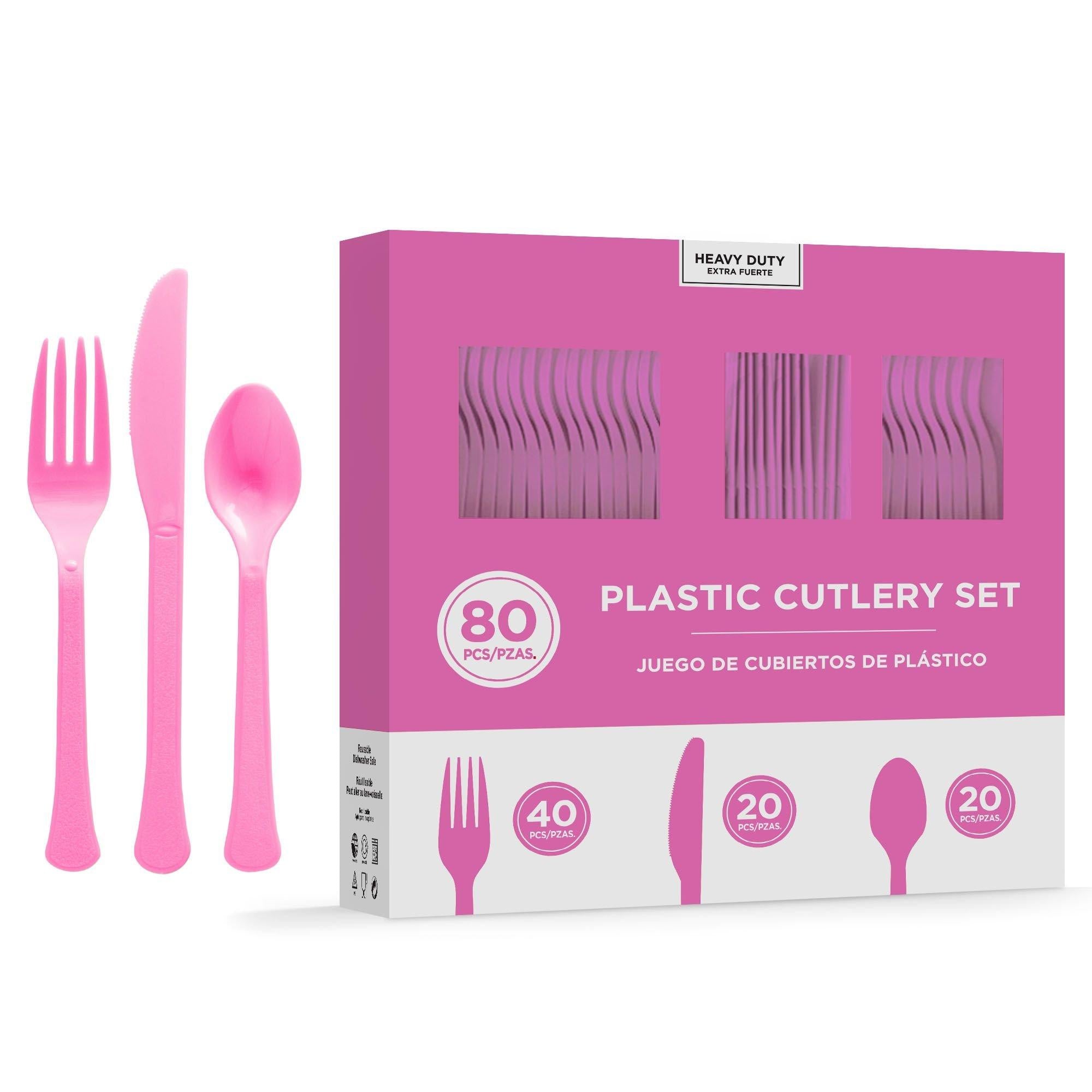 Heavy-Duty Plastic Cutlery Set. Assorted Colors. Multiple Guest Counts - Image 28