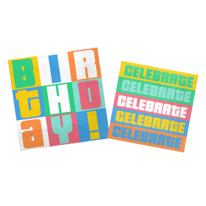 Colorful Collage Napkins. 16ct. Assorted Options