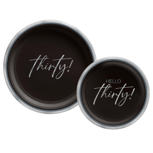 Hello Thirty Paper Plate. 8ct. Assorted Options