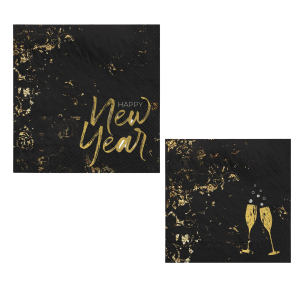 Cheers to the New Year NYE Napkin. Assorted Options