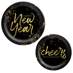 Cheers! NYE Dinner Plate. 8ct. Assorted Options