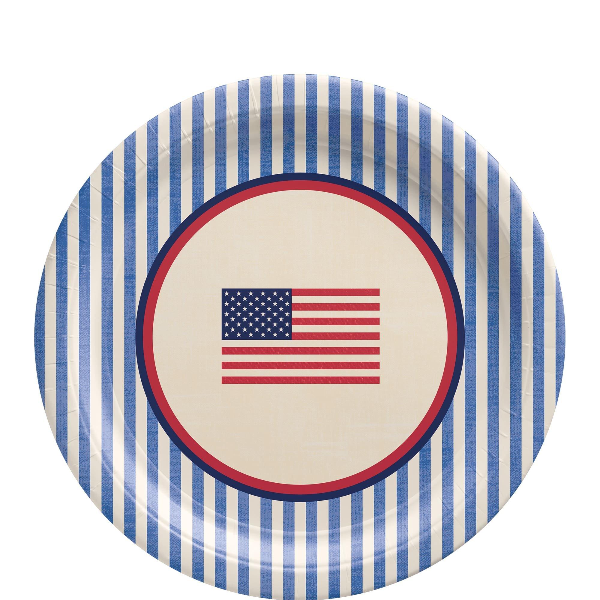 Americana Stripe Paper Lunch Plates. 8ct - Image 3