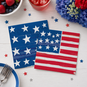 Painted Patriotic Paper Napkins. 16ct. Assorted Options