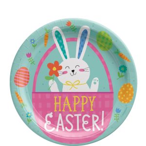 Funny Bunny Easter Paper Plates. 9in. 8ct. Assorted Options