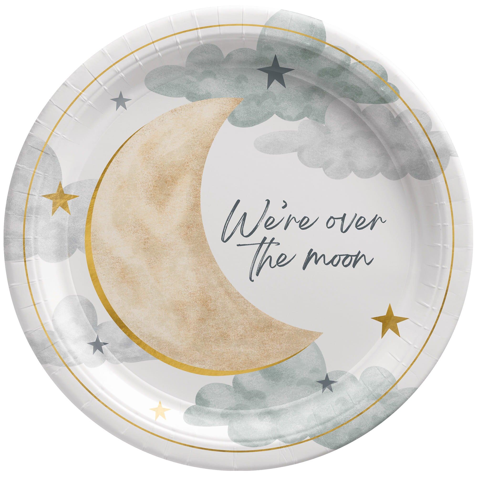 Over the Moon Baby Shower Paper Plates. 8ct. Assorted Options - Image 2