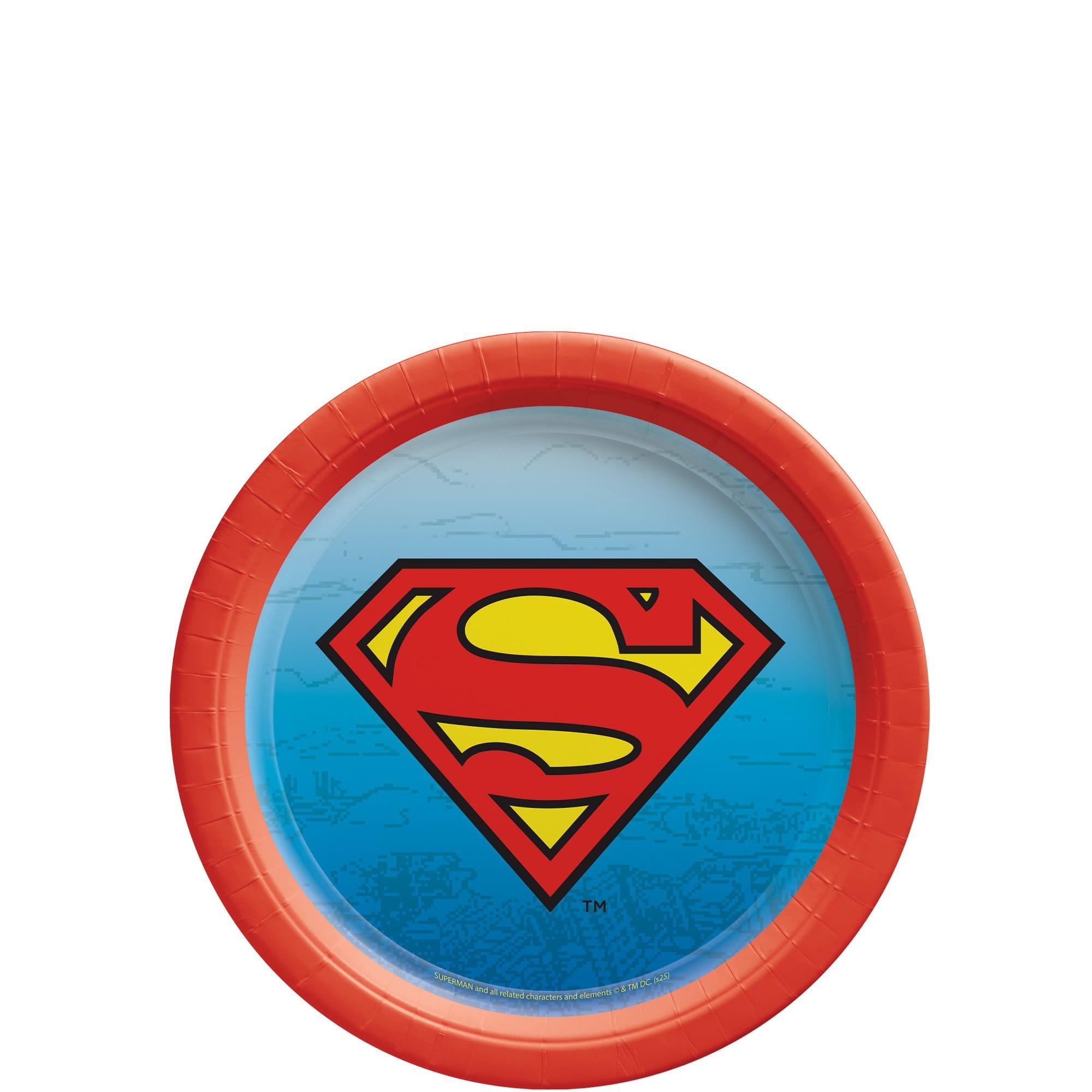 Superman Paper Dessert Plate. 8ct. Assorted Options