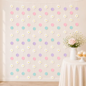 Little Daisy String Decoration Backdrop. 7ft. 12ct