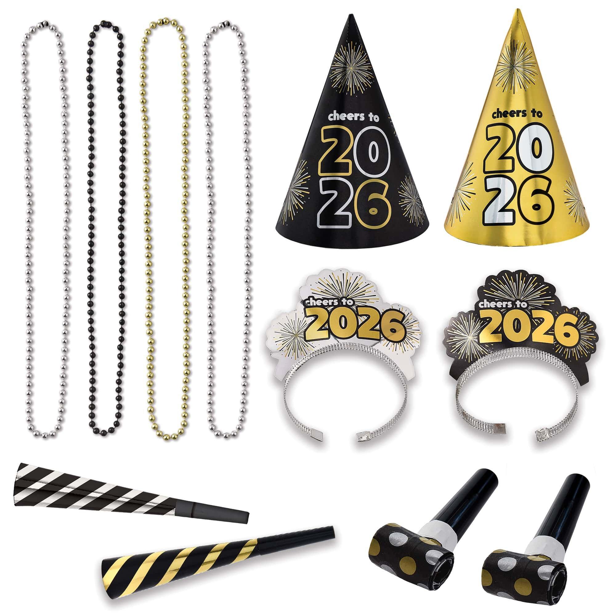 Black. Silver. & Gold NYE Party Kit. Multiple Counts - Image 3