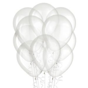 Clear Latex Balloons. Assorted Options