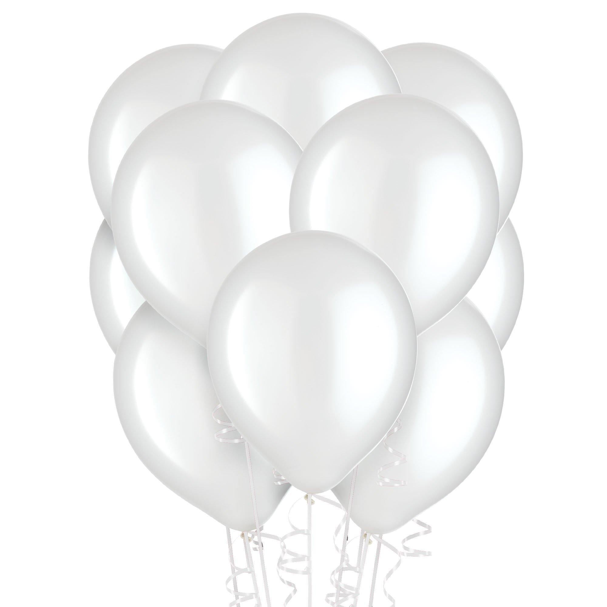White Pearl Latex Balloons. Assorted Options