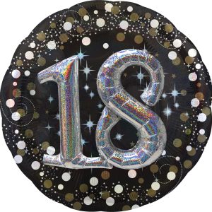 Birthday Balloon 32in - 3D Sparkling Celebration. Ages 18. 30. 70. 80