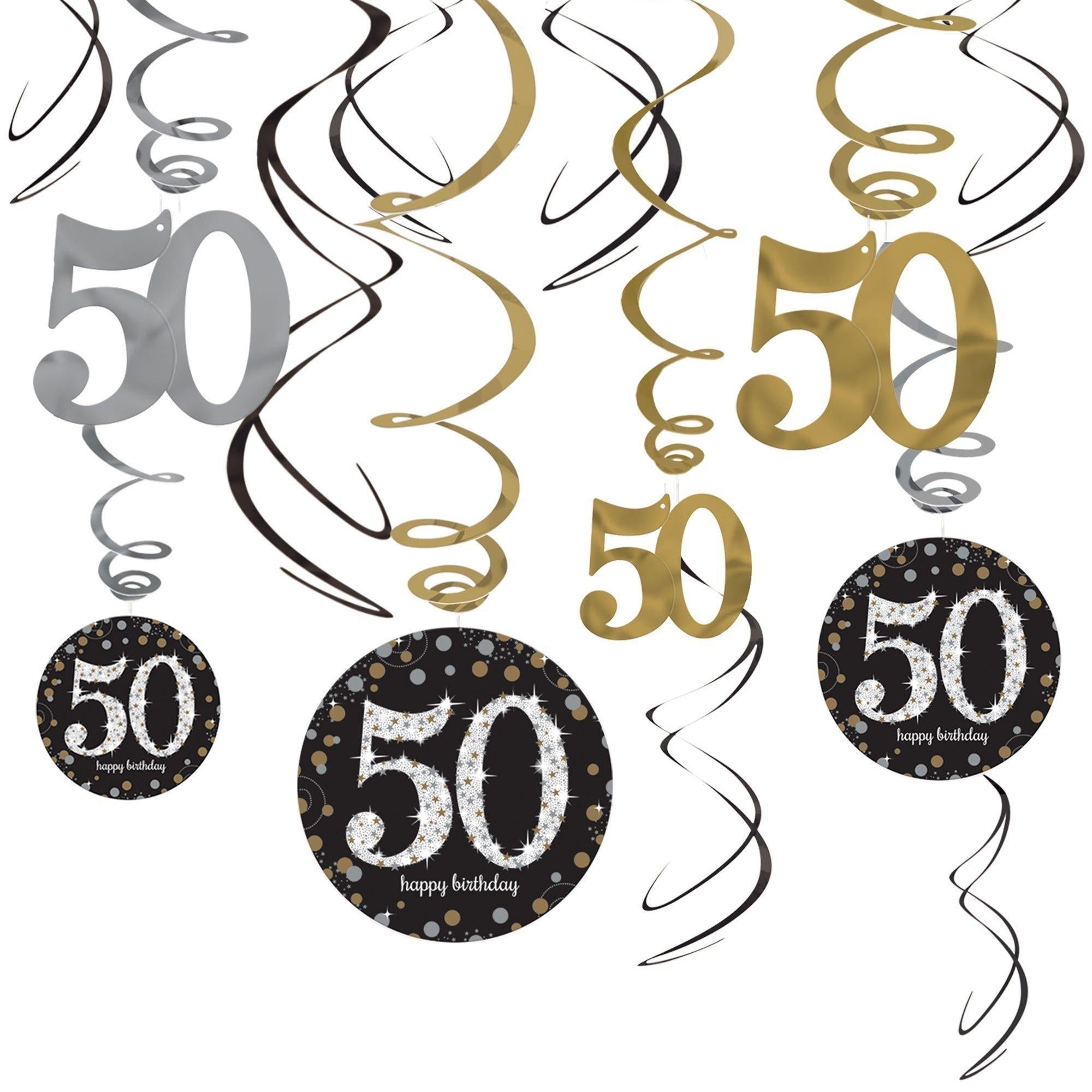 Birthday Swirl Decorations 12ct - Sparkling Celebration. Ages - Image 4