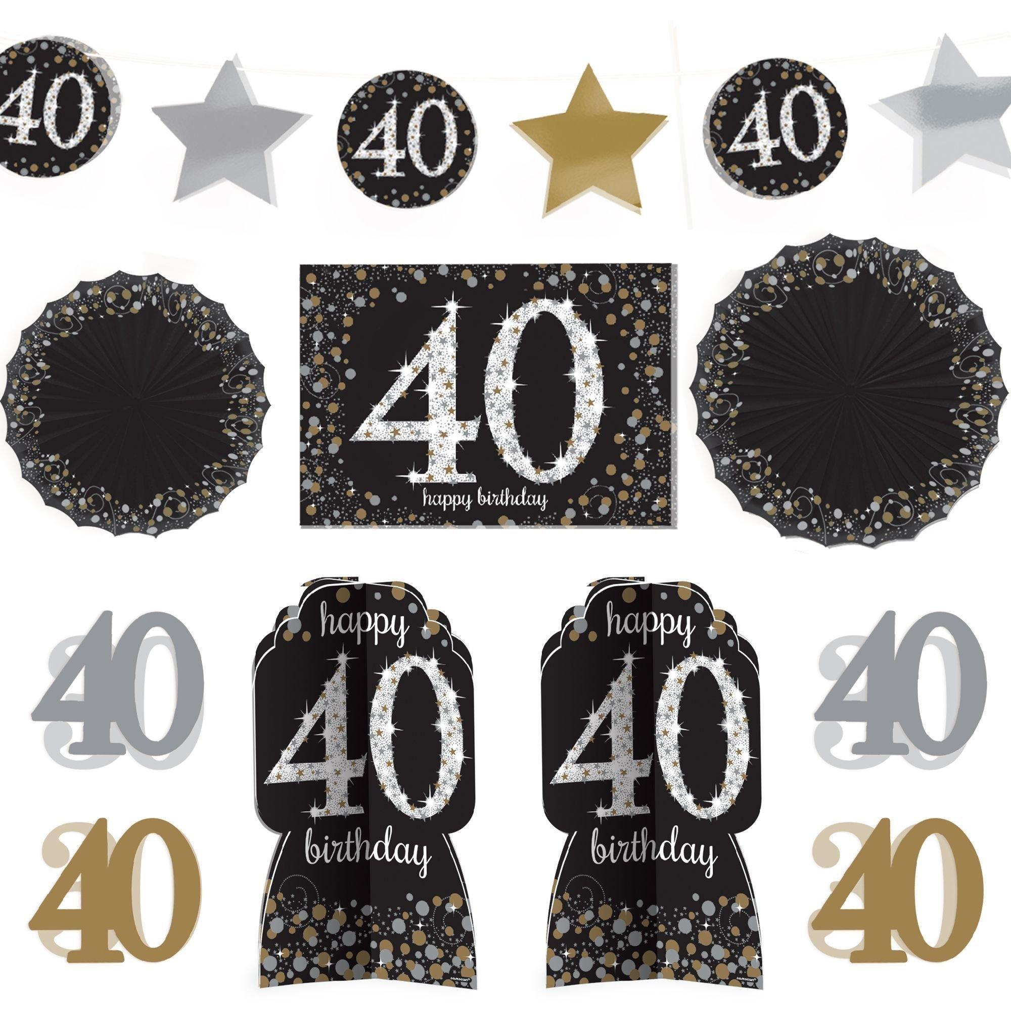 Birthday Room Decorating Kit 10pc - Sparkling Celebration. Ages 30. 40. 50. 60 - Image 3