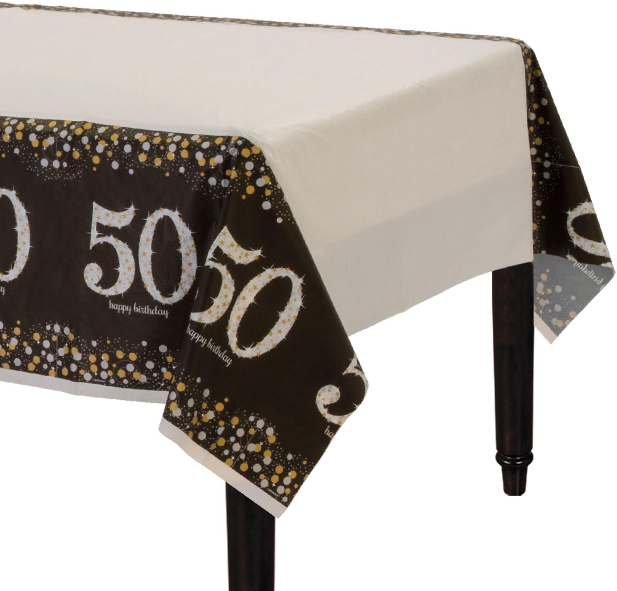 Birthday Table Cover - Sparkling Celebration. Ages 30. 40. 50. 60