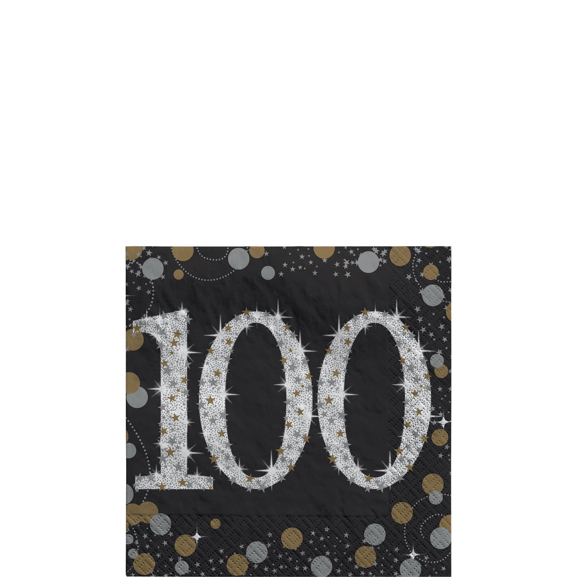 Birthday Beverage Napkins 16ct - Sparkling Celebration. Ages 70. 80. 90. 100 - Image 2