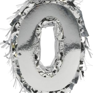 Mini Metallic Silver Number (0-9) Pinata Decoration