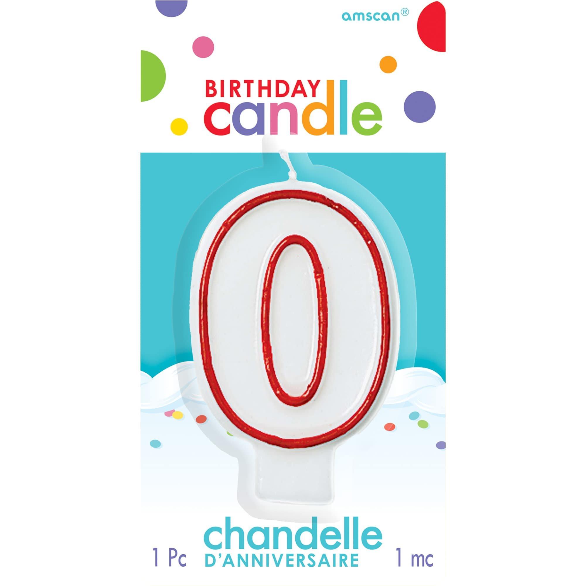 Red Outline Birthday Number (0-9) Candle. 3in - Image 8