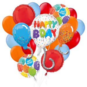 Multicolor Birthday Celebration Foil Balloon Bouquet