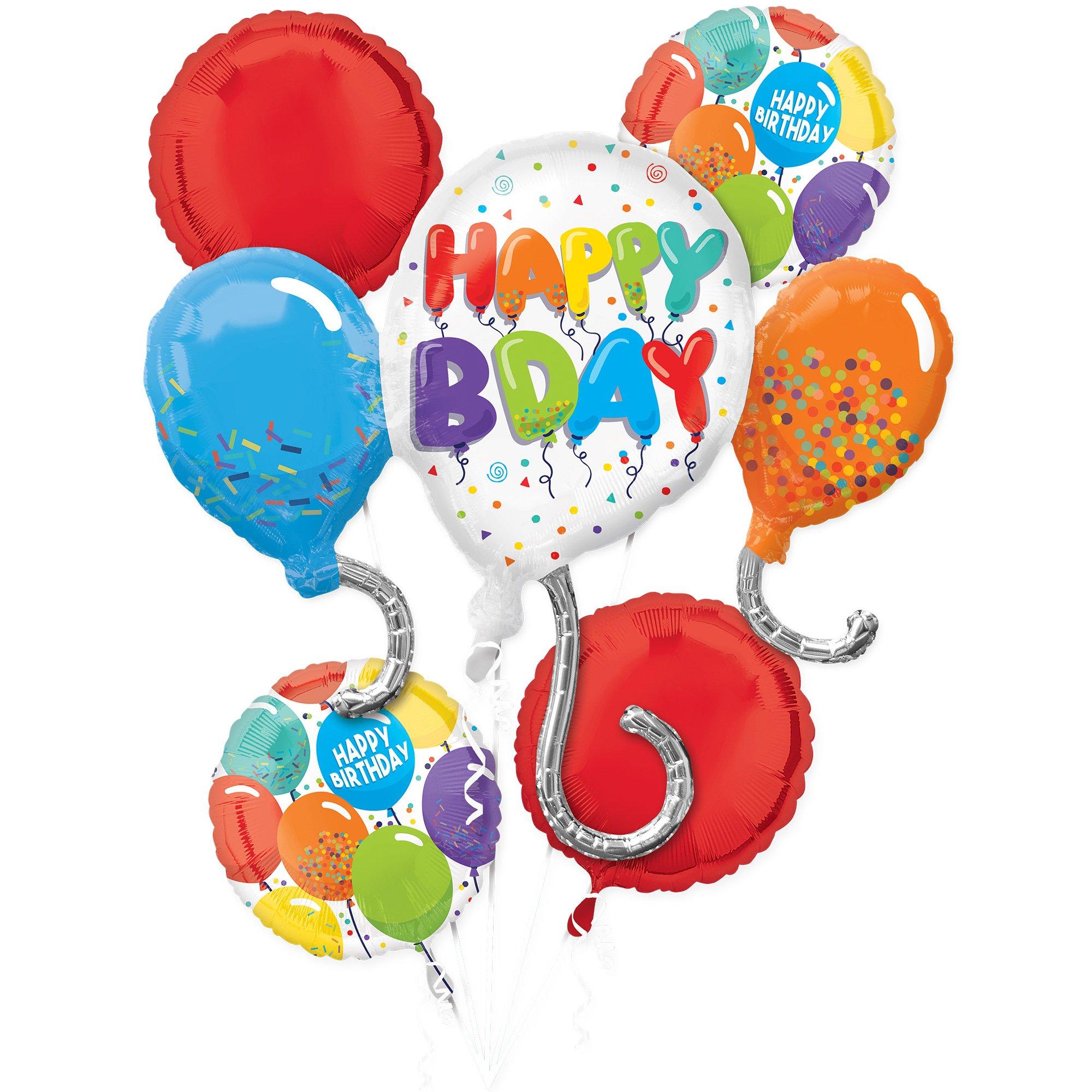 Multicolor Birthday Celebration Foil Balloon Bouquet - Image 9