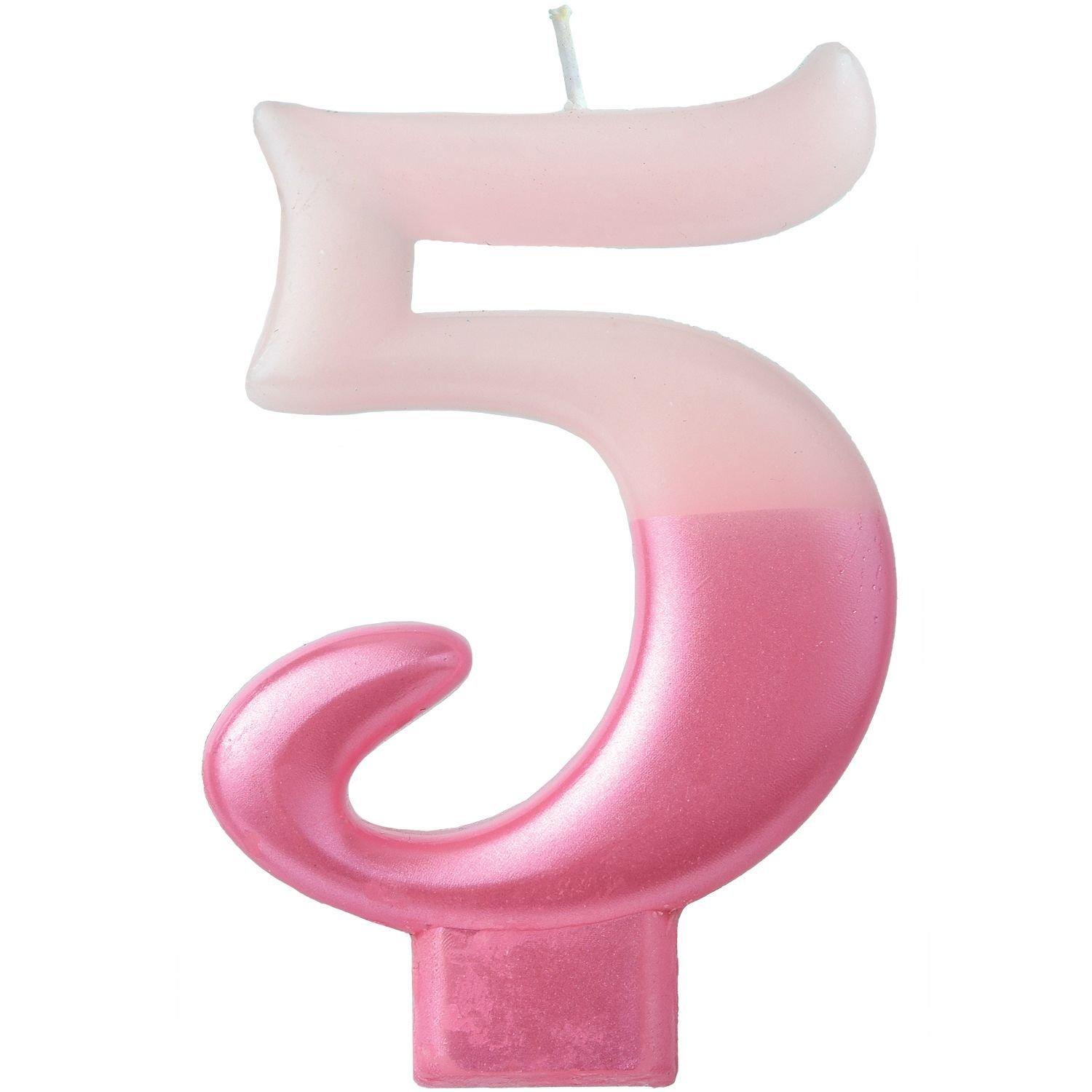 Metallic Dipped Pink Number (0-9) Birthday Candle 3 1/4in - Image 6