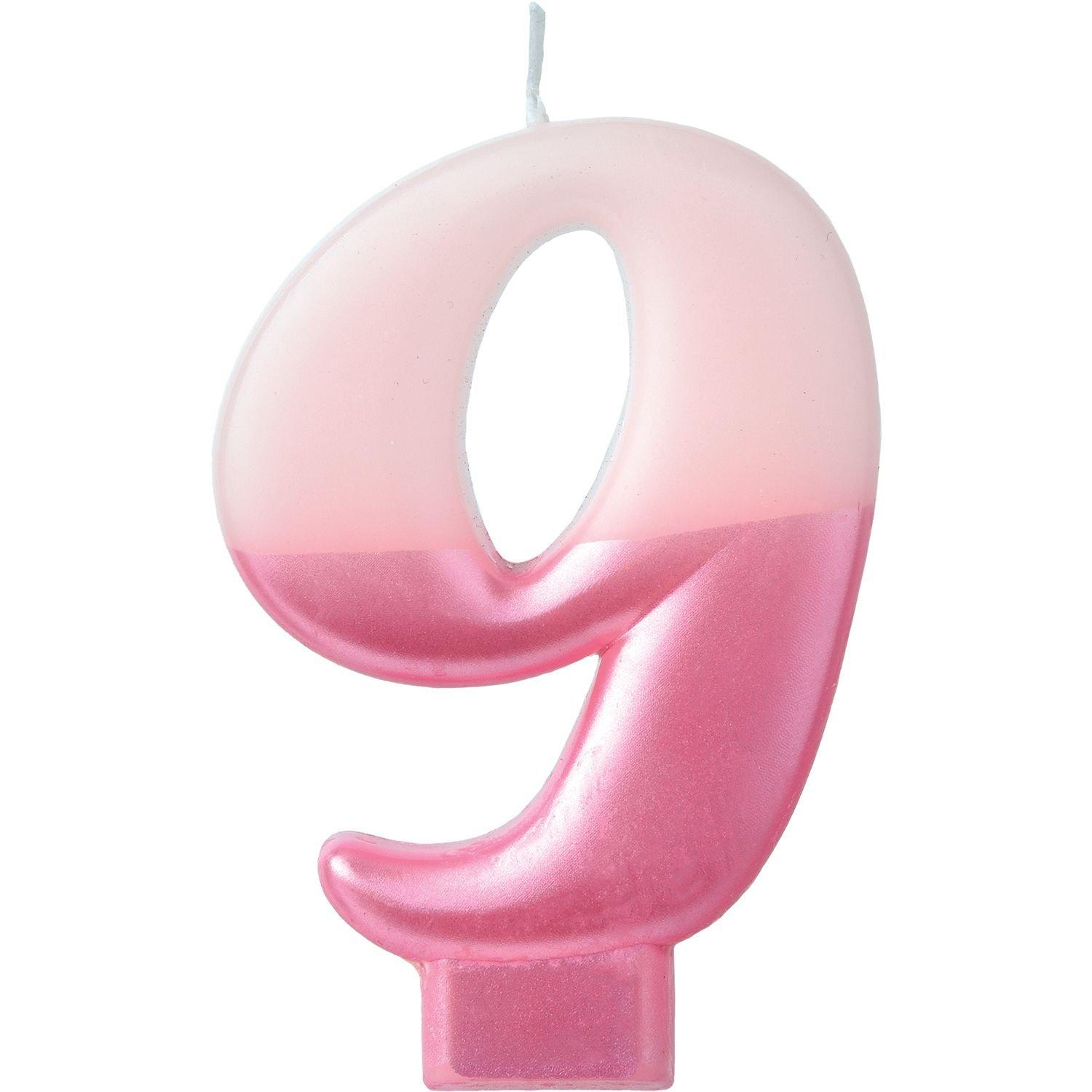 Metallic Dipped Pink Number (0-9) Birthday Candle 3 1/4in - Image 10