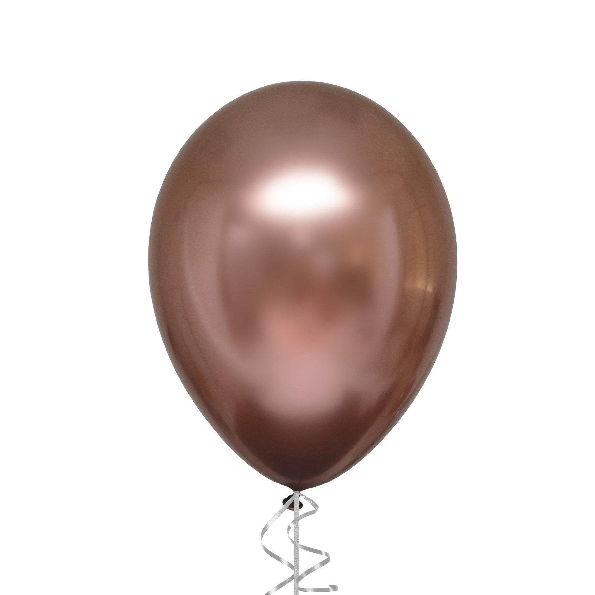 Rose Copper Metallic Chrome Satin Luxe Latex Balloon. Assorted Options - Image 2