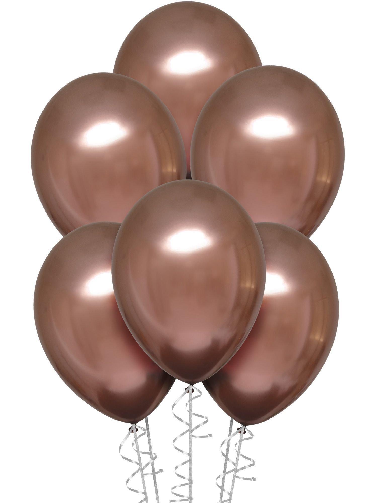 Rose Copper Metallic Chrome Satin Luxe Latex Balloon. Assorted Options