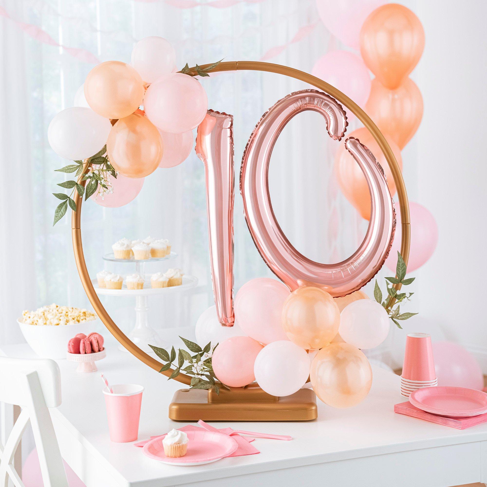 Air-Filled Rose Gold Cursive Number (0-9) Foil Balloon. 10in x 18in