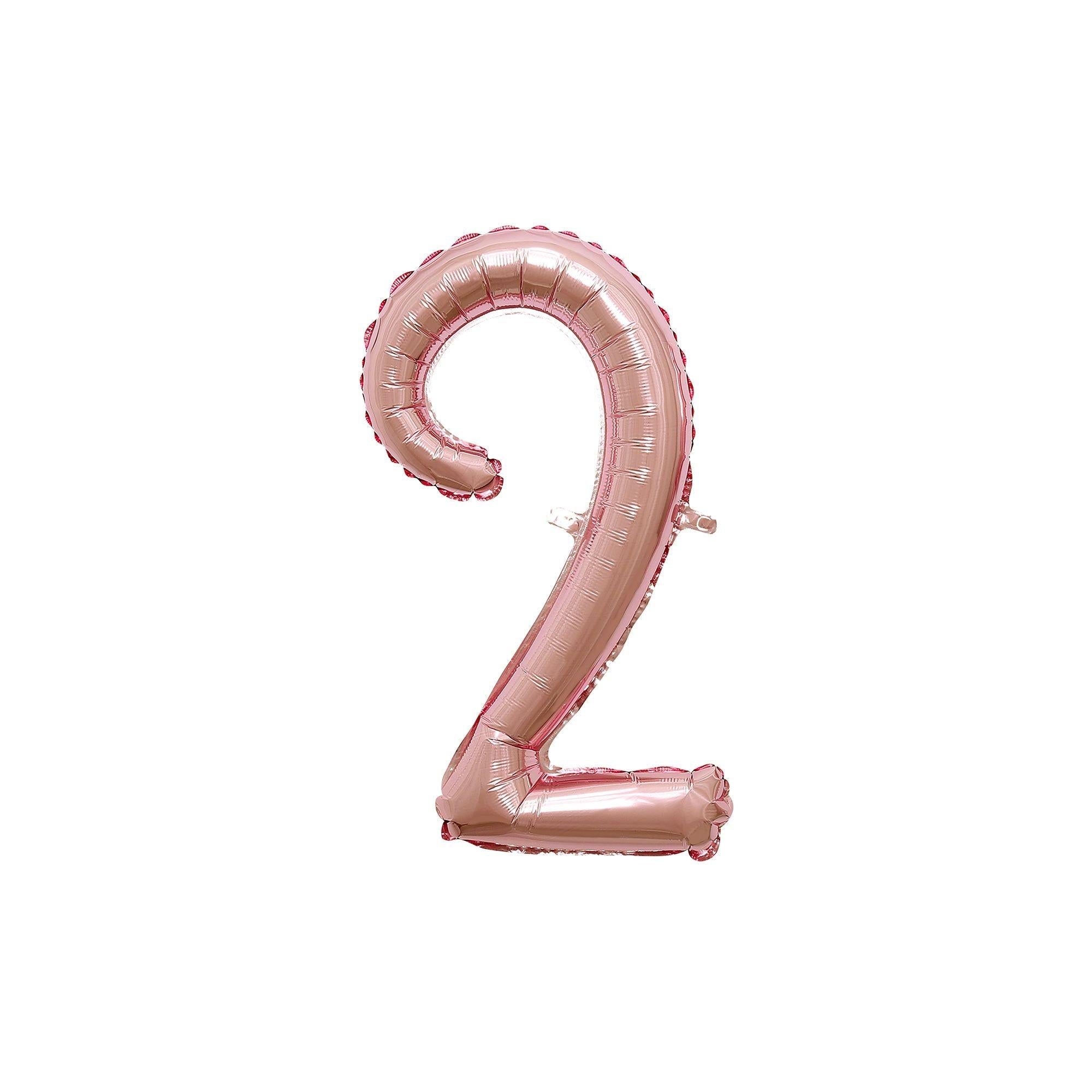 Air-Filled Rose Gold Cursive Number (0-9) Foil Balloon. 10in x 18in - Image 6