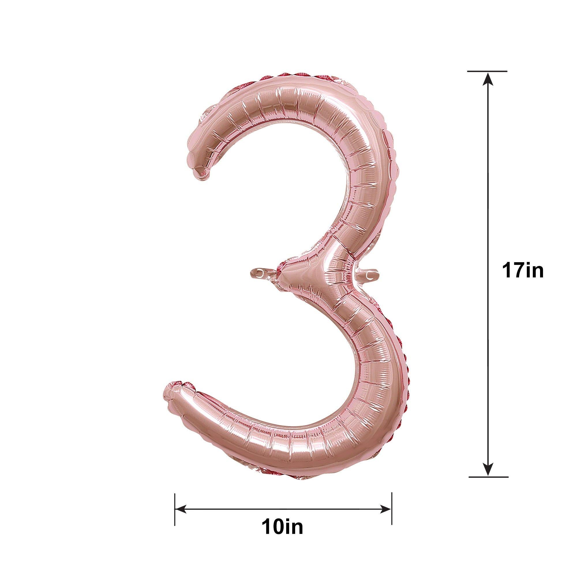 Air-Filled Rose Gold Cursive Number (0-9) Foil Balloon. 10in x 18in - Image 9