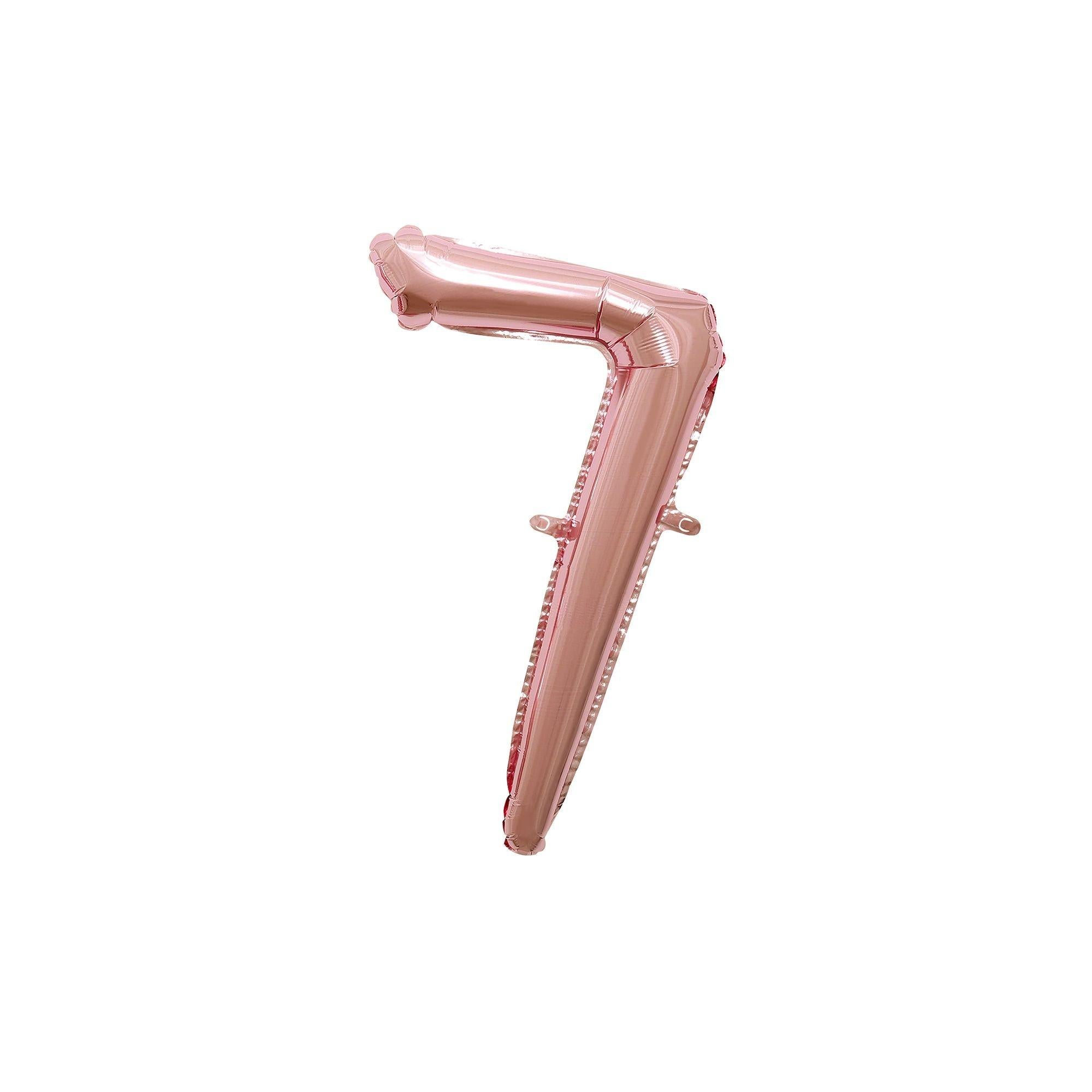 Air-Filled Rose Gold Cursive Number (0-9) Foil Balloon. 10in x 18in - Image 16