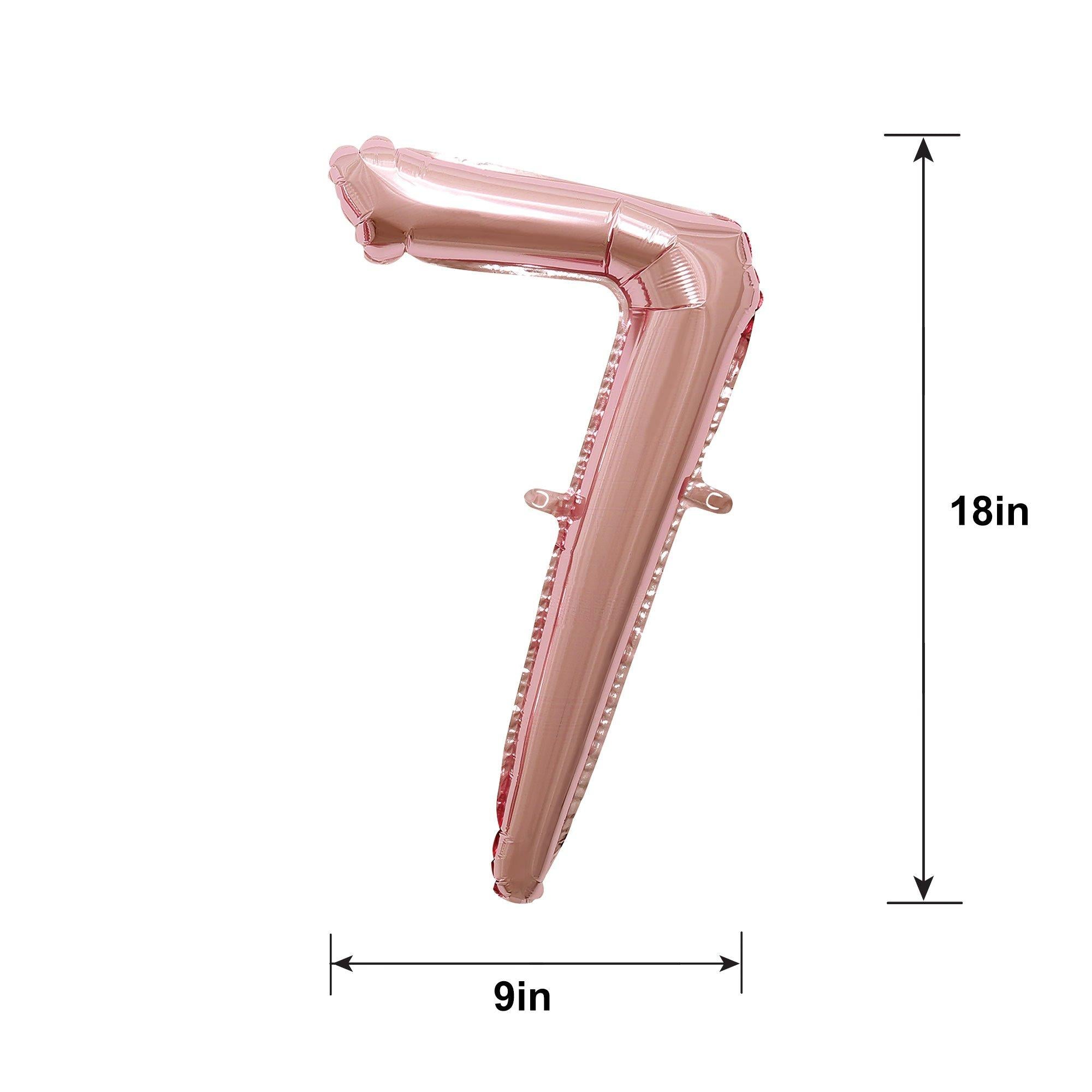 Air-Filled Rose Gold Cursive Number (0-9) Foil Balloon. 10in x 18in - Image 17