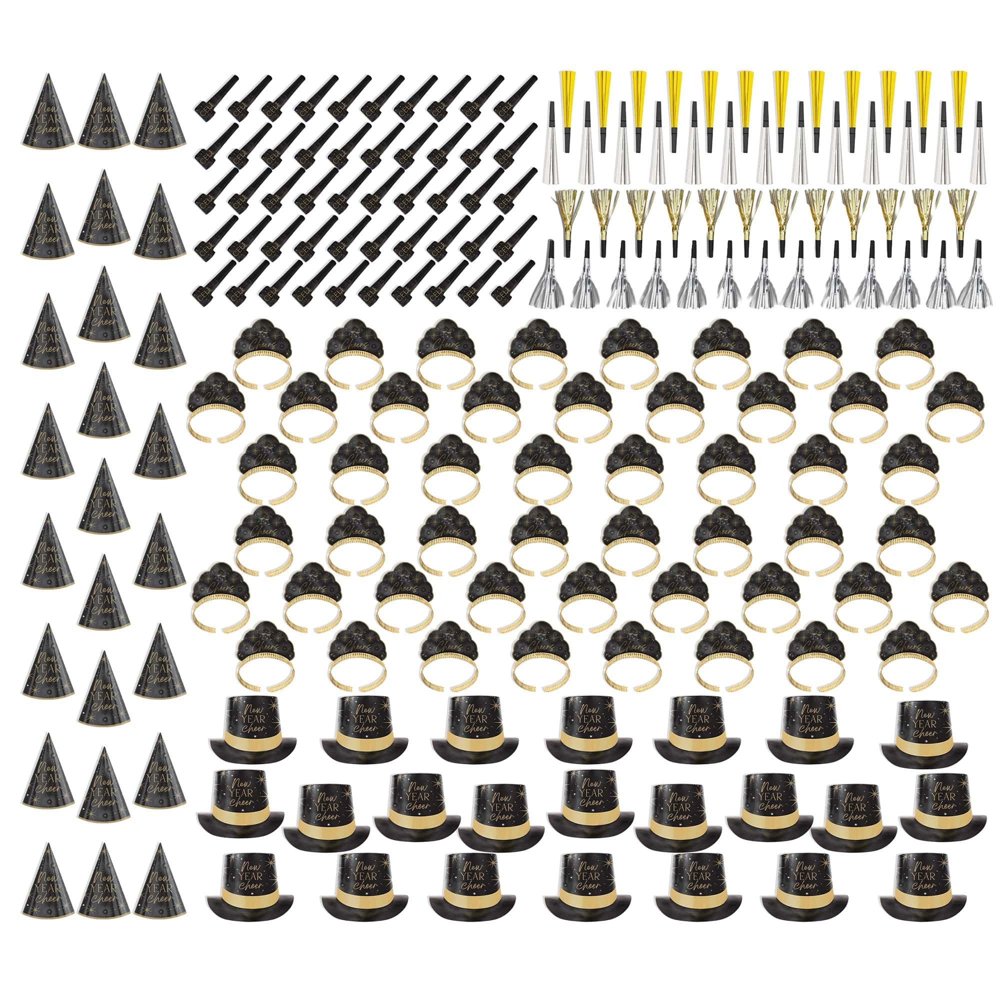 Black. Silver. Gold New Year's Eve Party Kit. Multiple Counts - Image 5