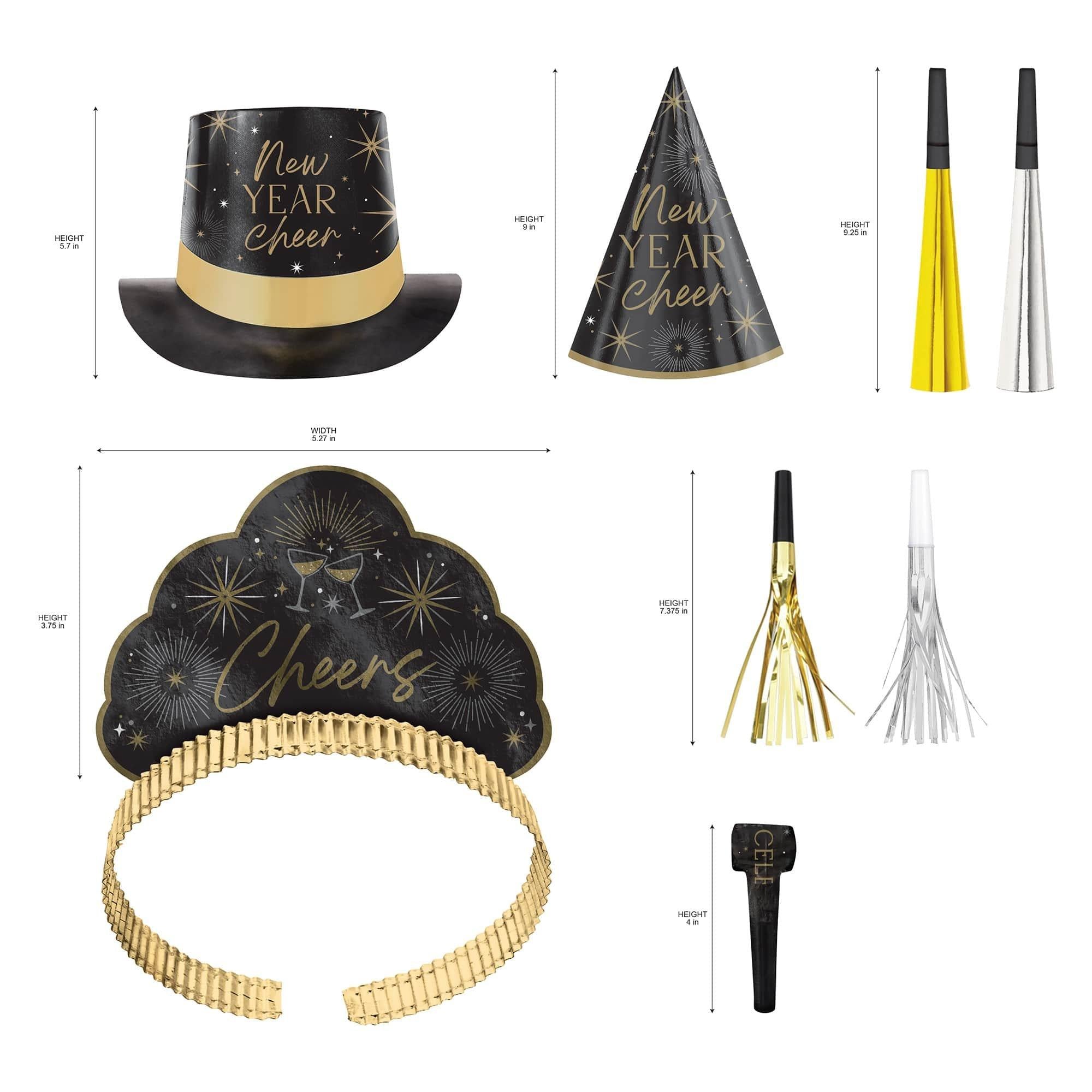 Black. Silver. Gold New Year's Eve Party Kit. Multiple Counts - Image 6