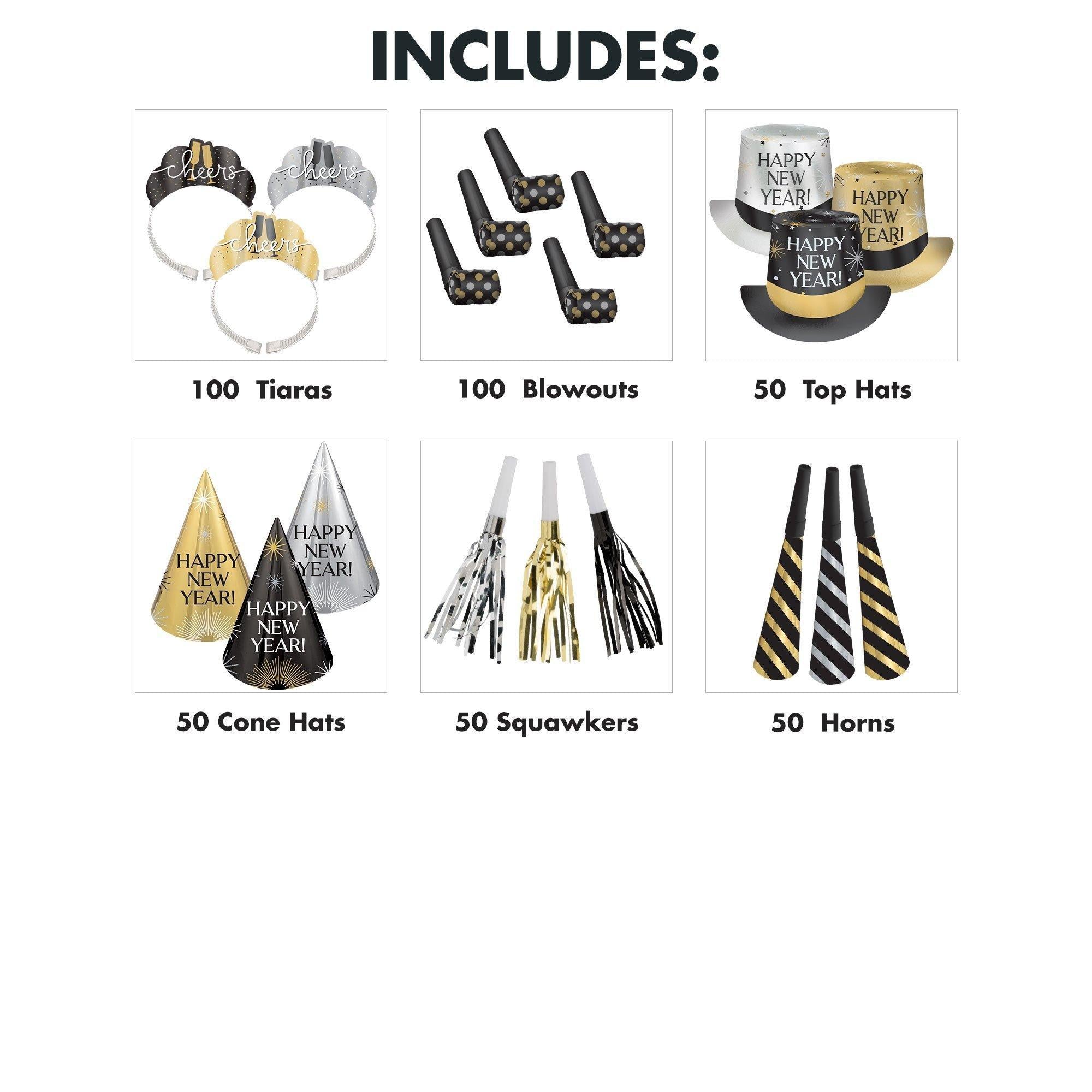 Black. Silver. Gold New Year's Eve Party Kit. Multiple Counts - Image 10
