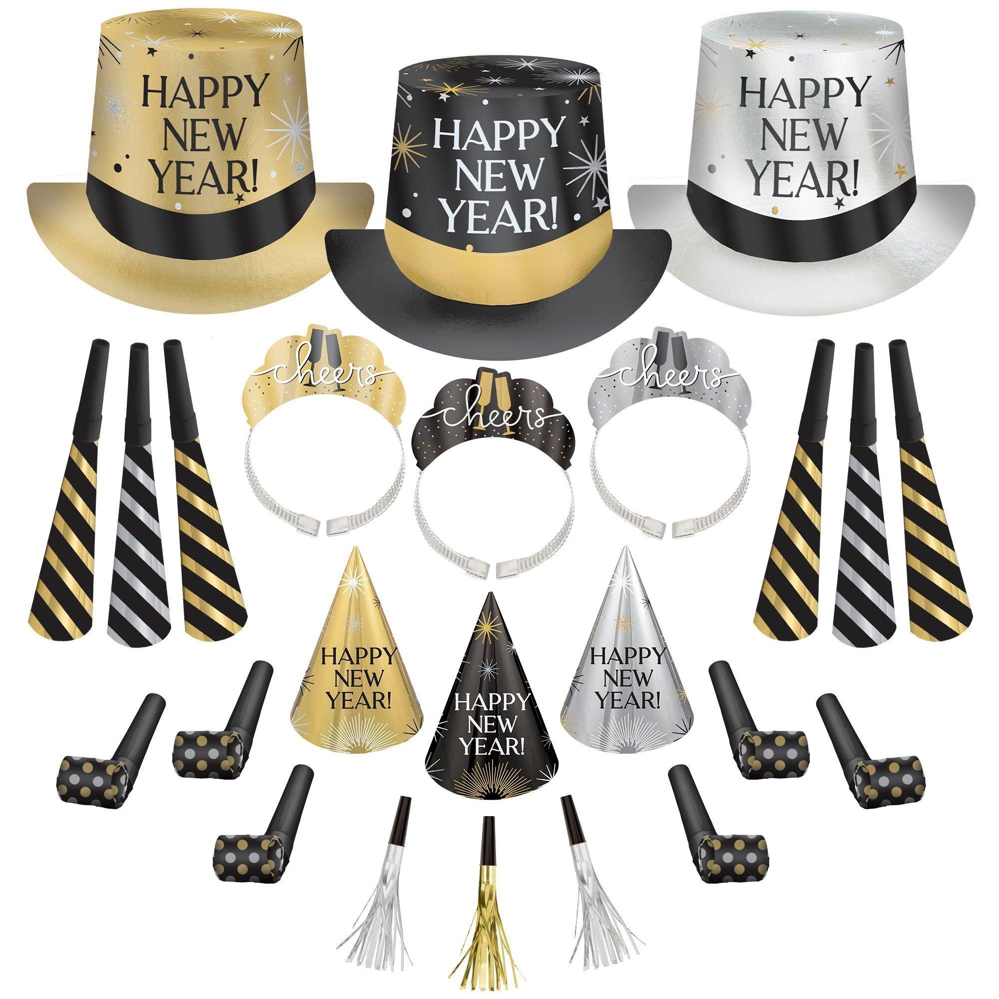 Black. Silver. Gold New Year's Eve Party Kit. Multiple Counts