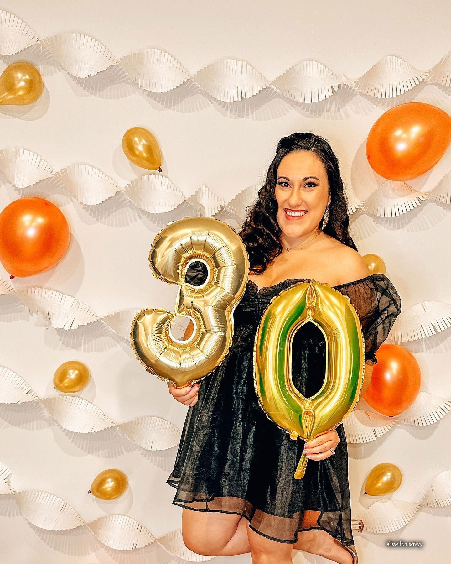 13in Air-Filled White Gold Number (0-9) Balloon - Image 8