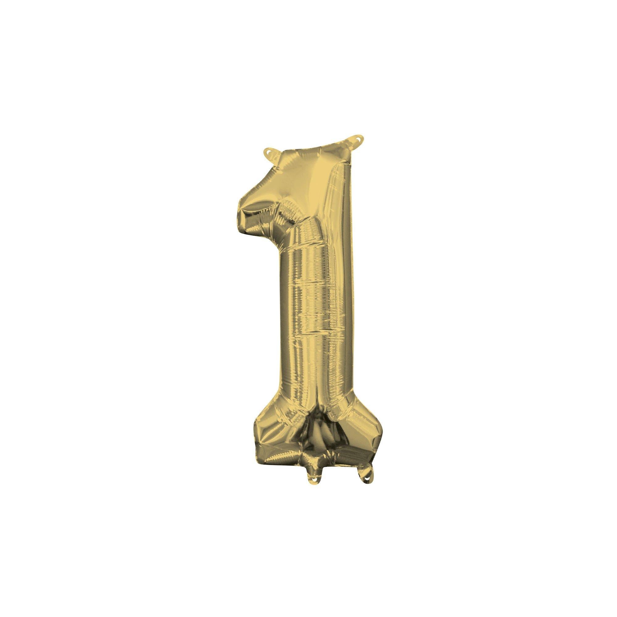 13in Air-Filled White Gold Number (0-9) Balloon - Image 6