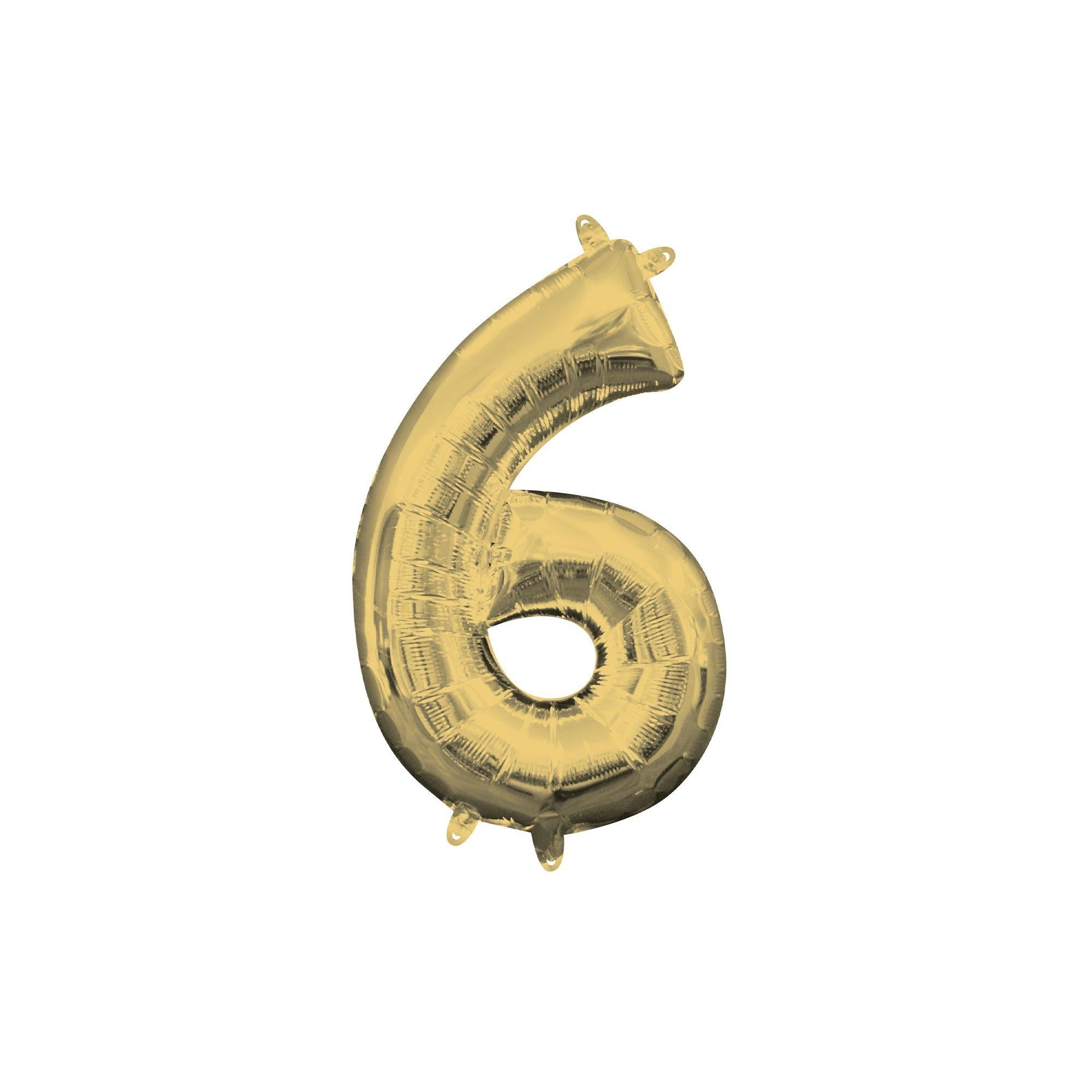 13in Air-Filled White Gold Number (0-9) Balloon - Image 26