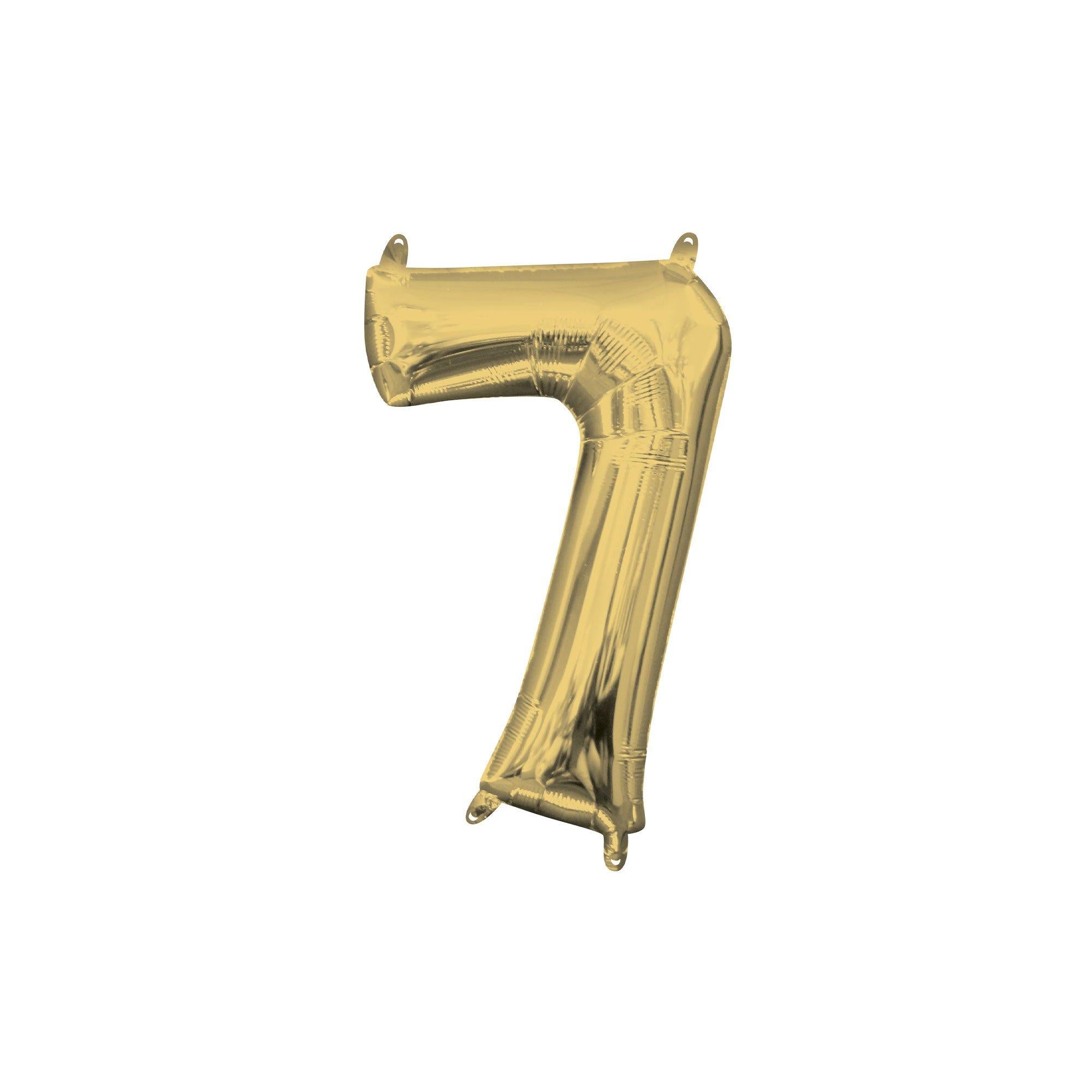 13in Air-Filled White Gold Number (0-9) Balloon - Image 30