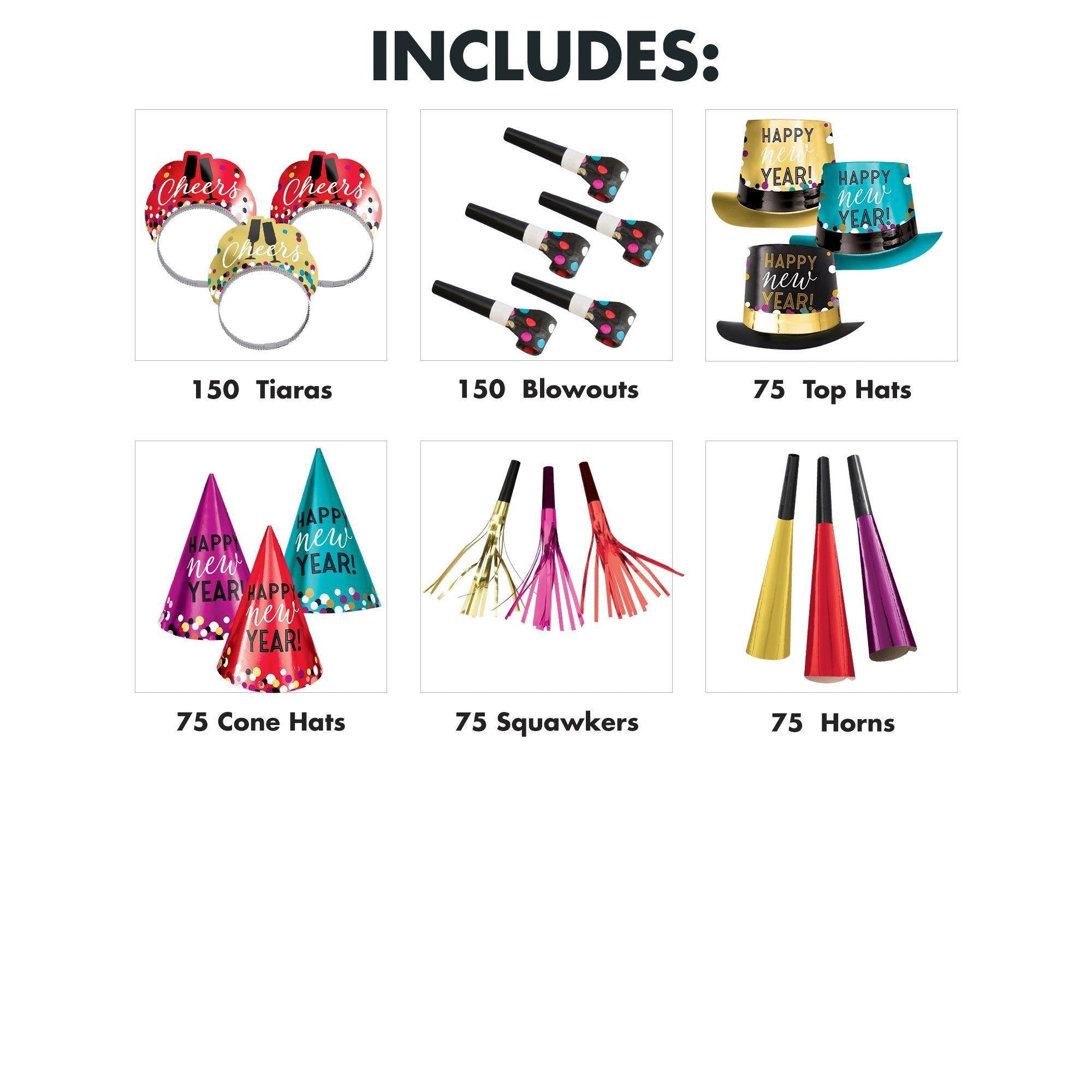 Colorful Confetti New Year's Eve Party Kit. Multiple Counts - Image 21