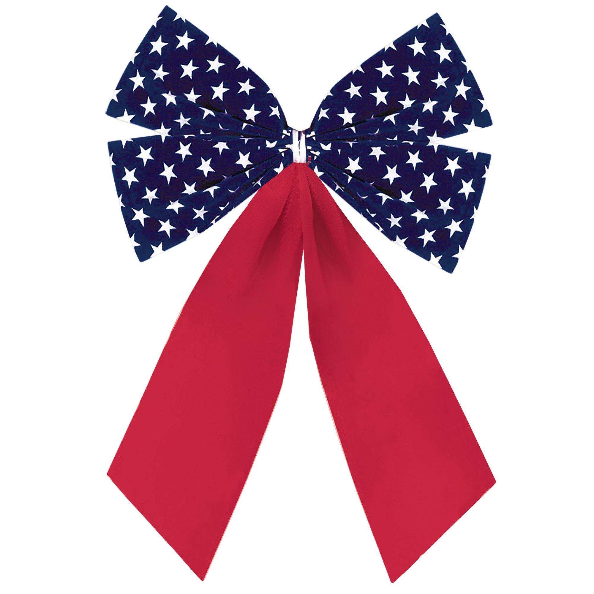 Patriotic Flocked Bow. Multiple Sizes - Image 2