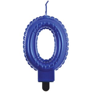 Blue Balloon Birthday Number (0-9) Candle. 3in